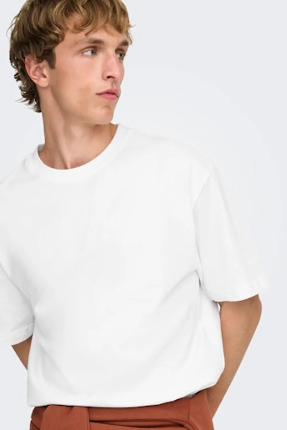 ONLY SONS Erkek Beyaz Pamuklu Tişört 22022532