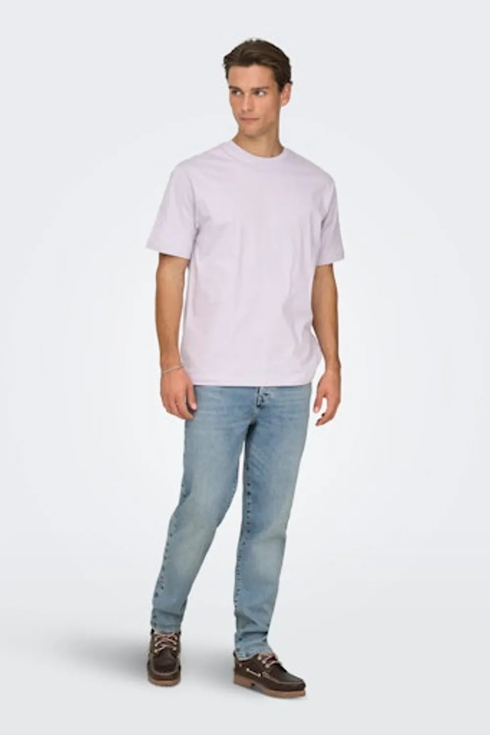 ONLY & SONS Erkek Lila Tişört 22022532