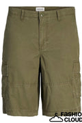 Jack Jones Erkek Jpstcole Pamuklu Loose Kargo Yeşil Şort 12253222