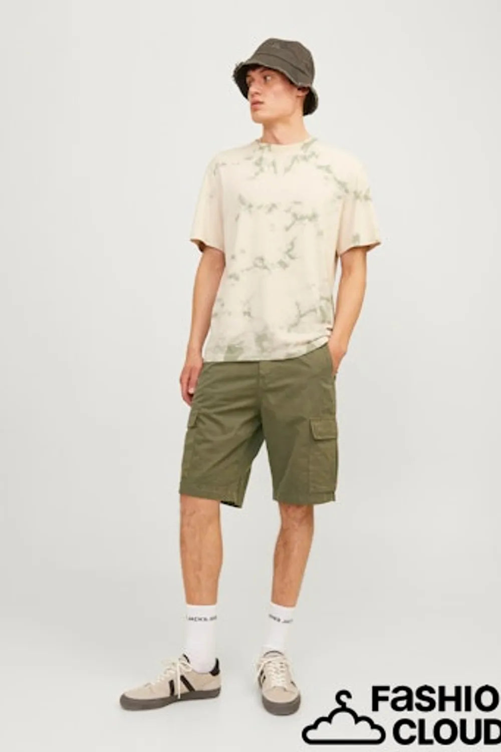Jack Jones Erkek Jpstcole Pamuklu Loose Kargo Yeşil Şort 12253222