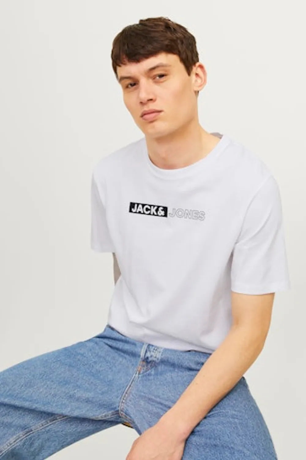 Jack&Jones Erkek Beyaz Tişört 12233999