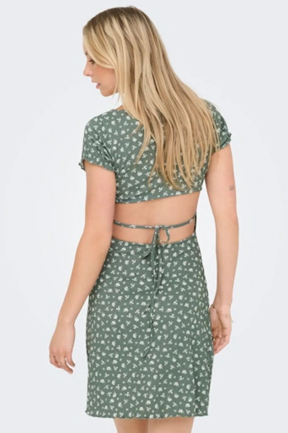 ONLY Kadın Yeşil Open Back Dress 15341519