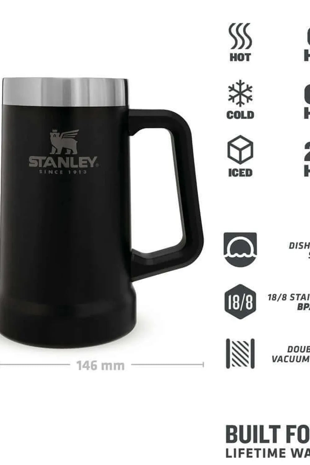 STANLEY ADV 24OZ VAC STEIN M.BLACK EU 6939236348348