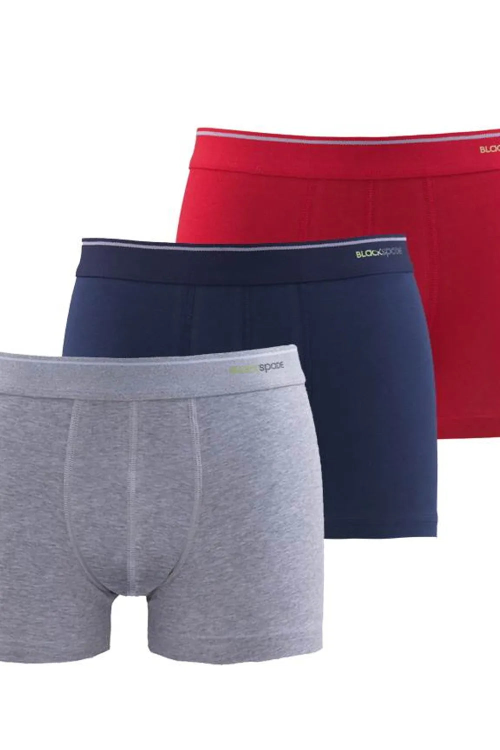 Blackspade Erkek 3'lü Shorty Gri Lacivert Kırmızı Boxer 9670GLK