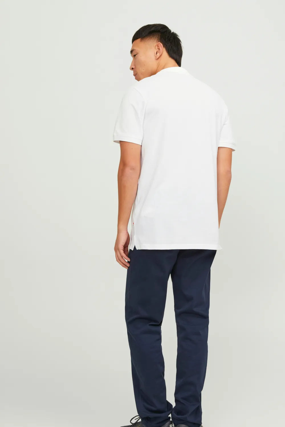 Jack Jones Erkek Pamuklu Beyaz Polo Yaka Tişört 12136516