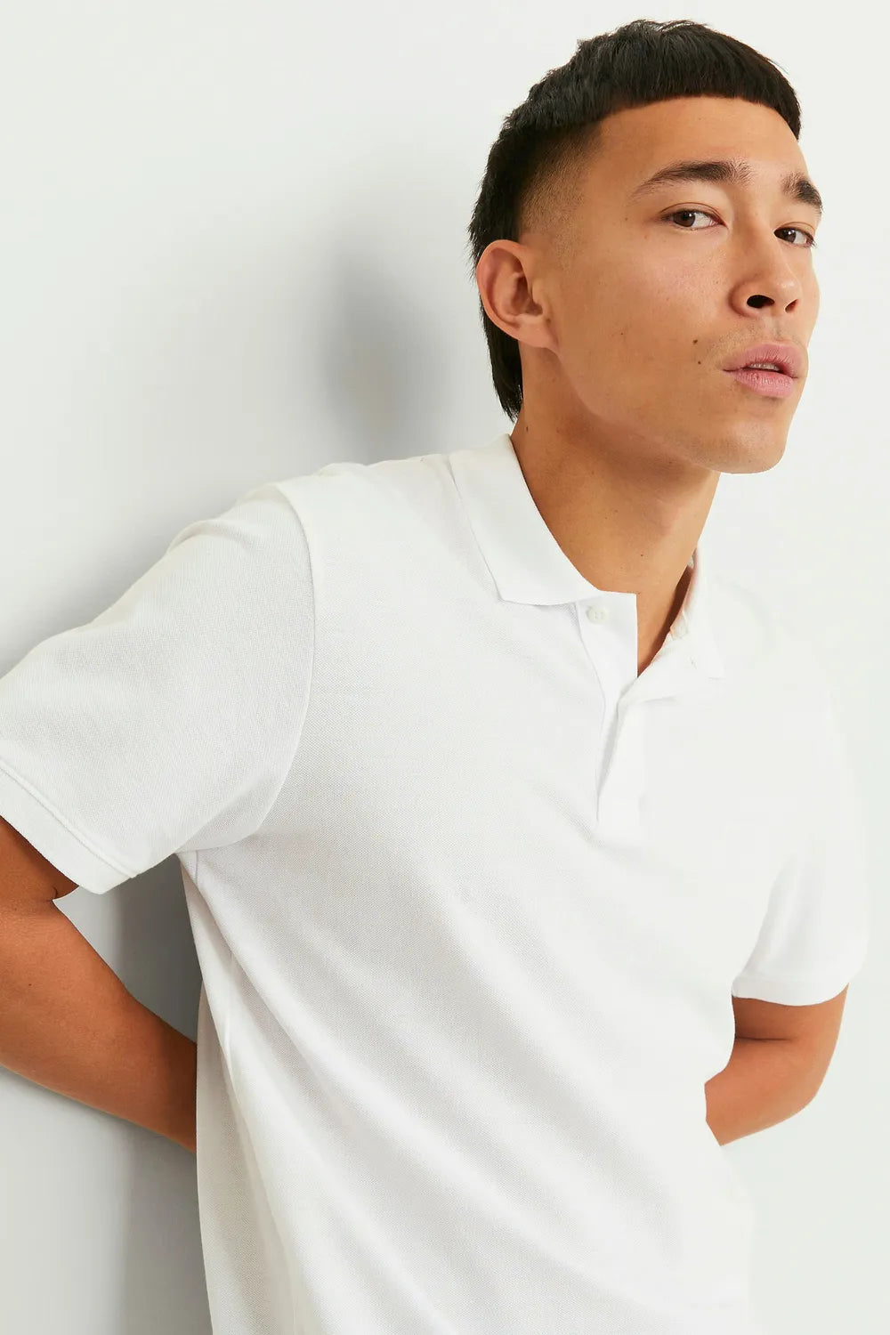 Jack Jones Erkek Pamuklu Beyaz Polo Yaka Tişört 12136516