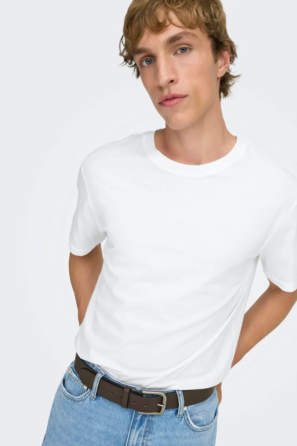 ONLY & SONS Erkek Beyaz Tişört 22025208