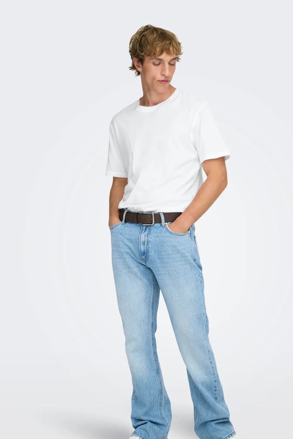 ONLY & SONS Erkek Beyaz Tişört 22025208