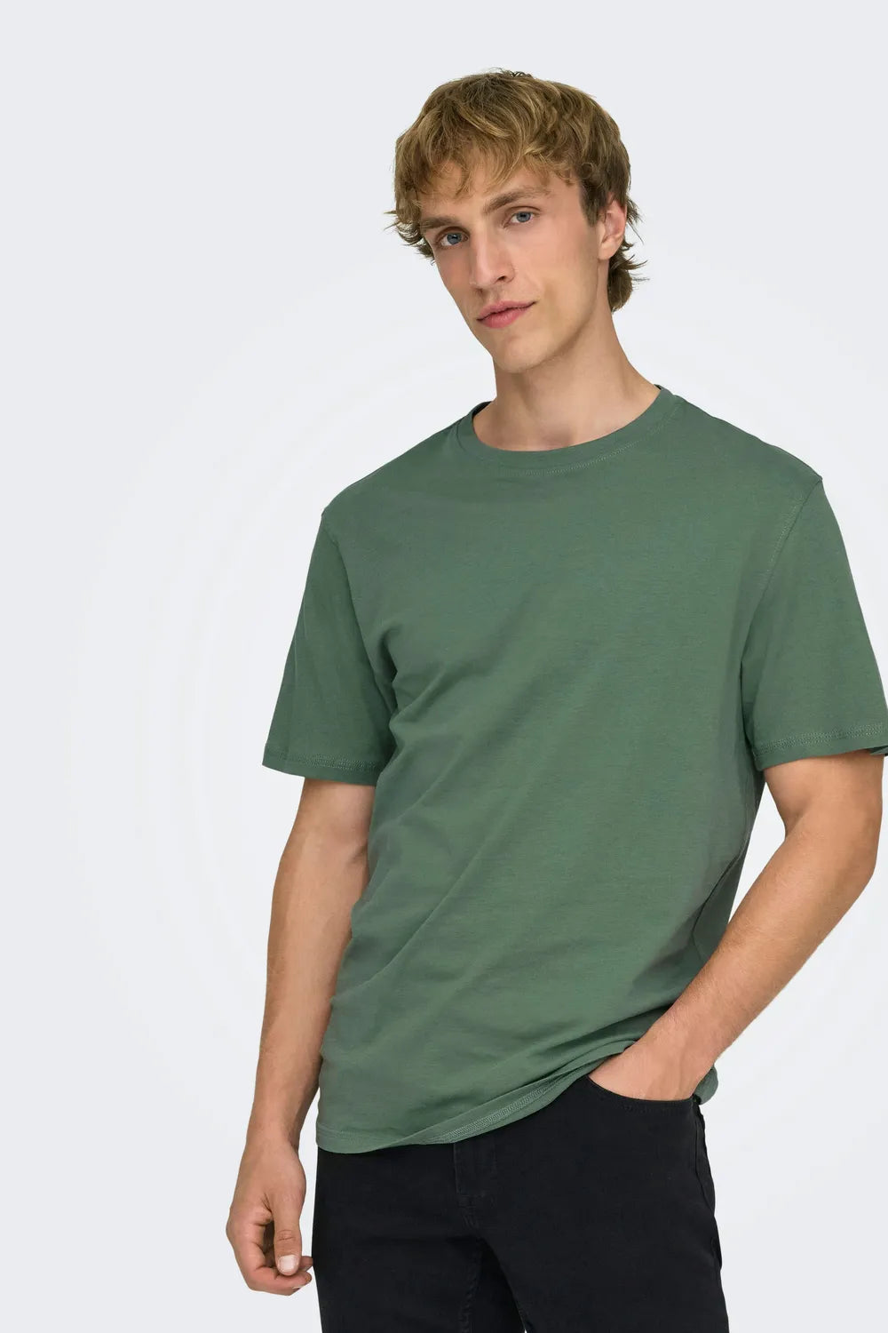 ONLY & SONS Erkek Koyu Yeşil Tişört 22025208