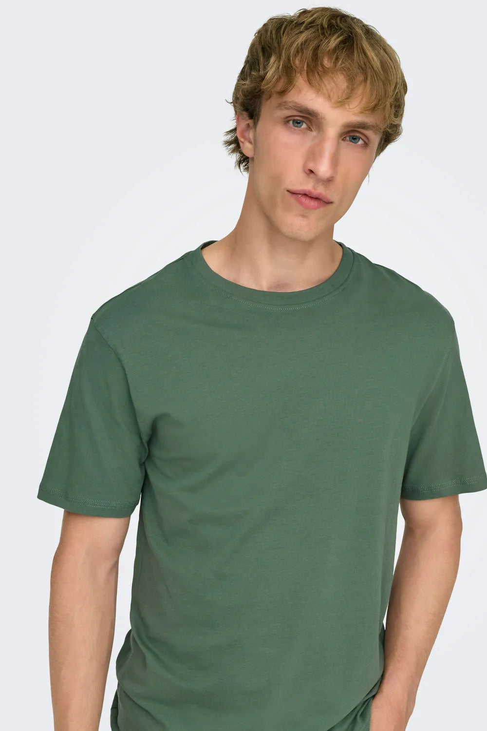 ONLY & SONS Erkek Koyu Yeşil Tişört 22025208