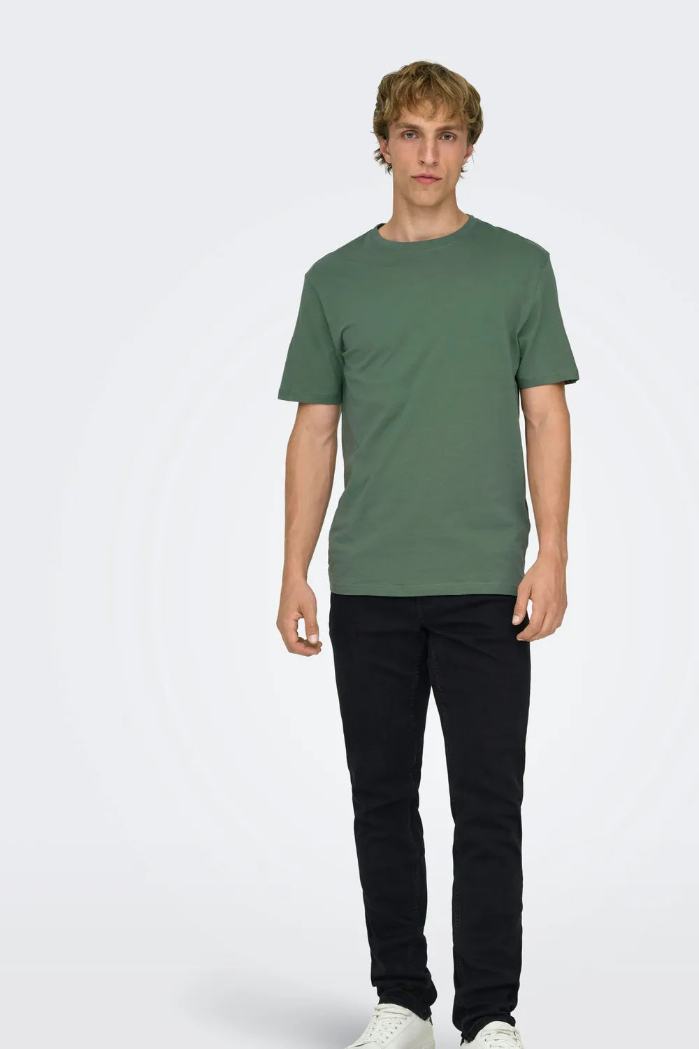 ONLY & SONS Erkek Koyu Yeşil Tişört 22025208