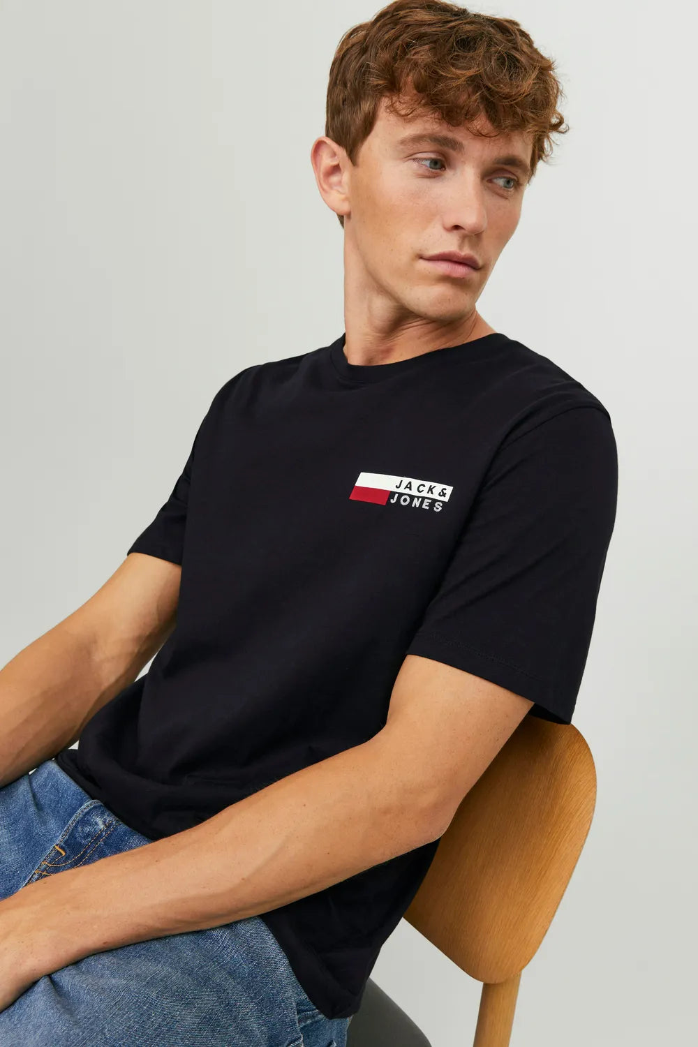 JACK JONES Erkek SİYAH Logo Tişört 12233999