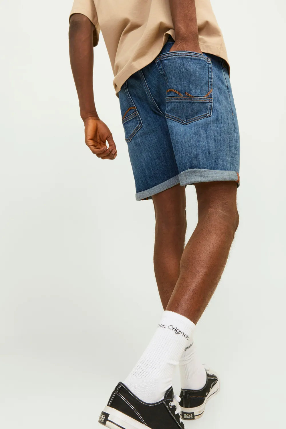 Jack Jones Erkek Jjichris Jjwood Mavi Denim Kot Şort 12249092