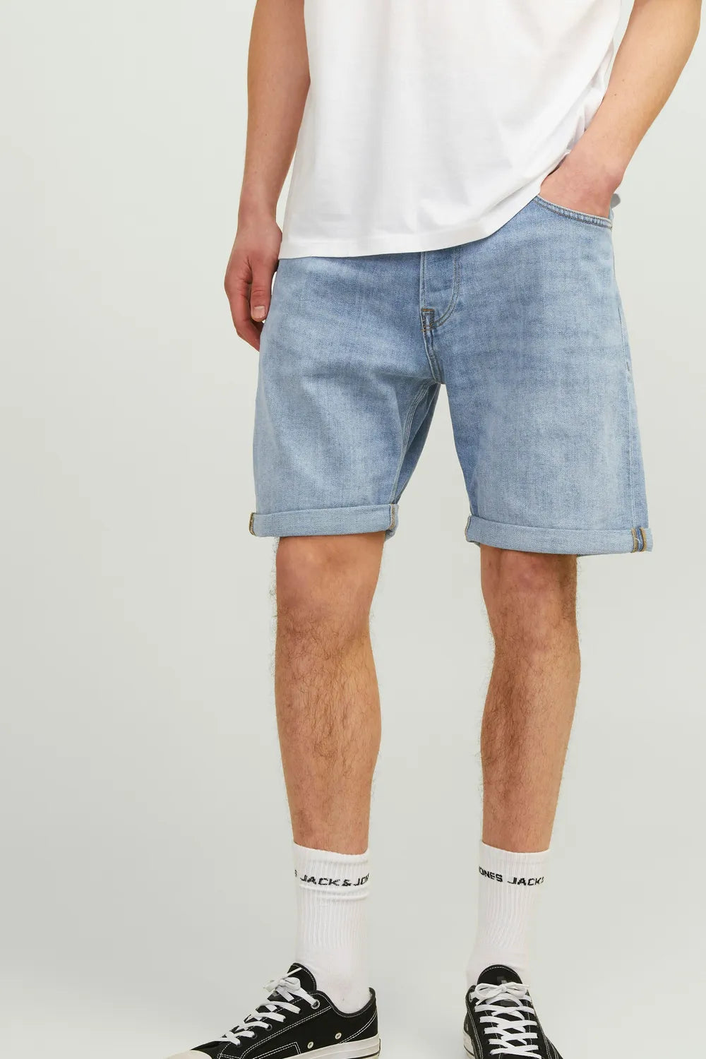 Jack Jones Erkek Jjichris Jjwood Mavi Denim Kot Şort 12249095