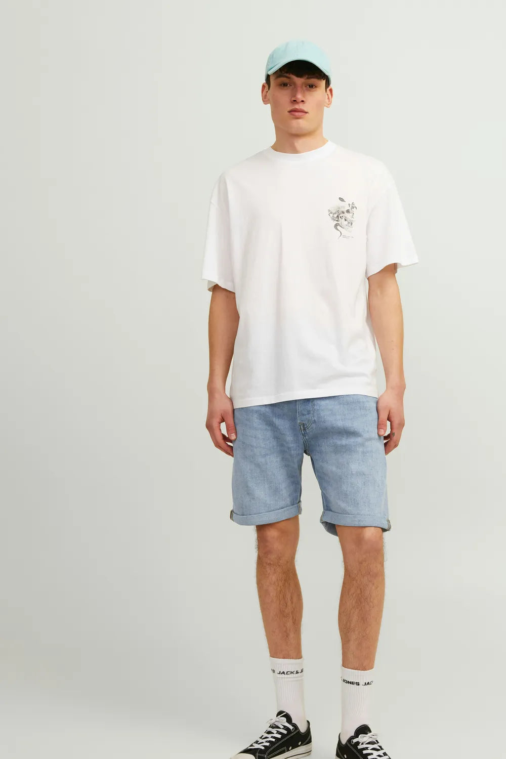 Jack Jones Erkek Jjichris Jjwood Mavi Denim Kot Şort 12249095