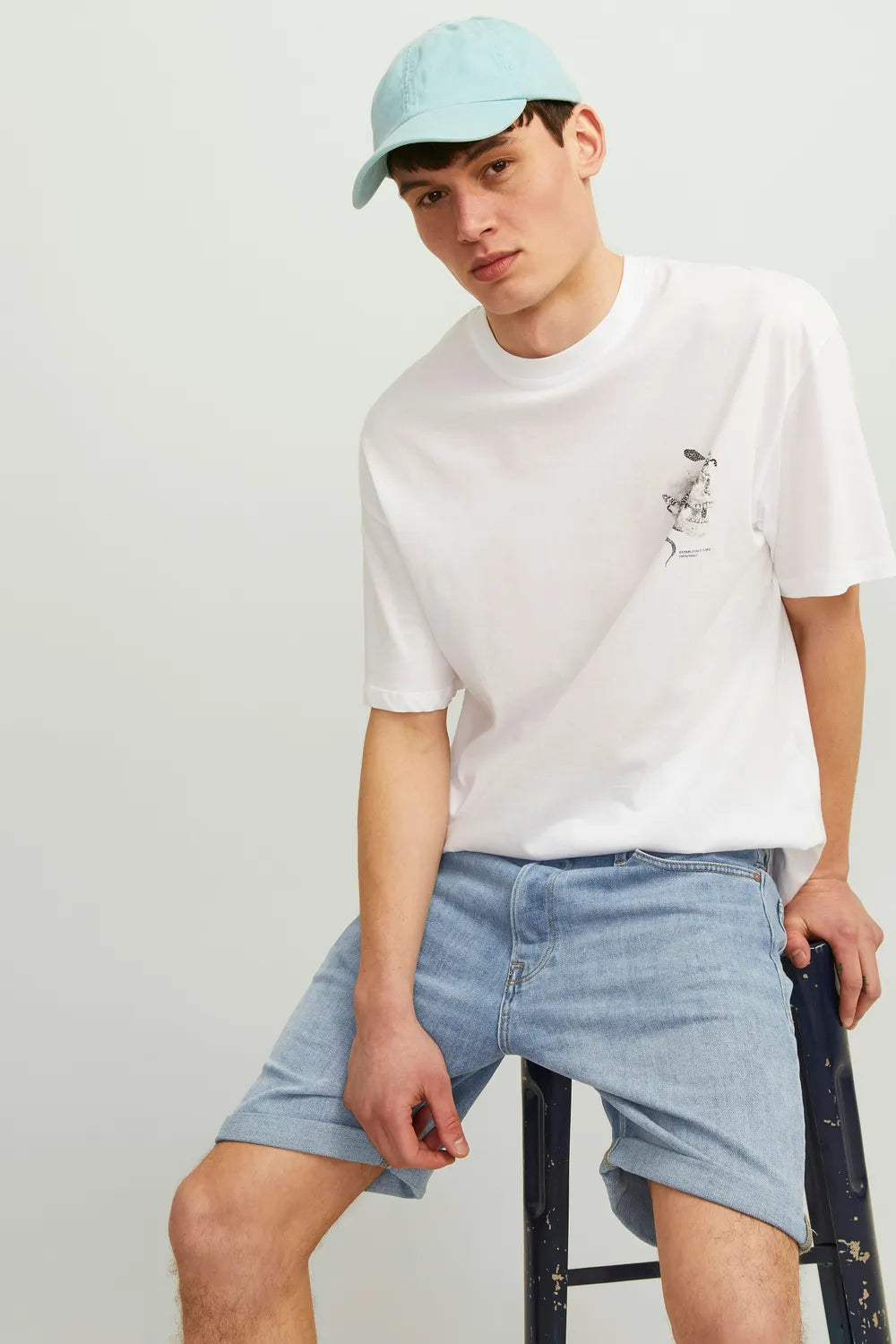 Jack Jones Erkek Jjichris Jjwood Mavi Denim Kot Şort 12249095