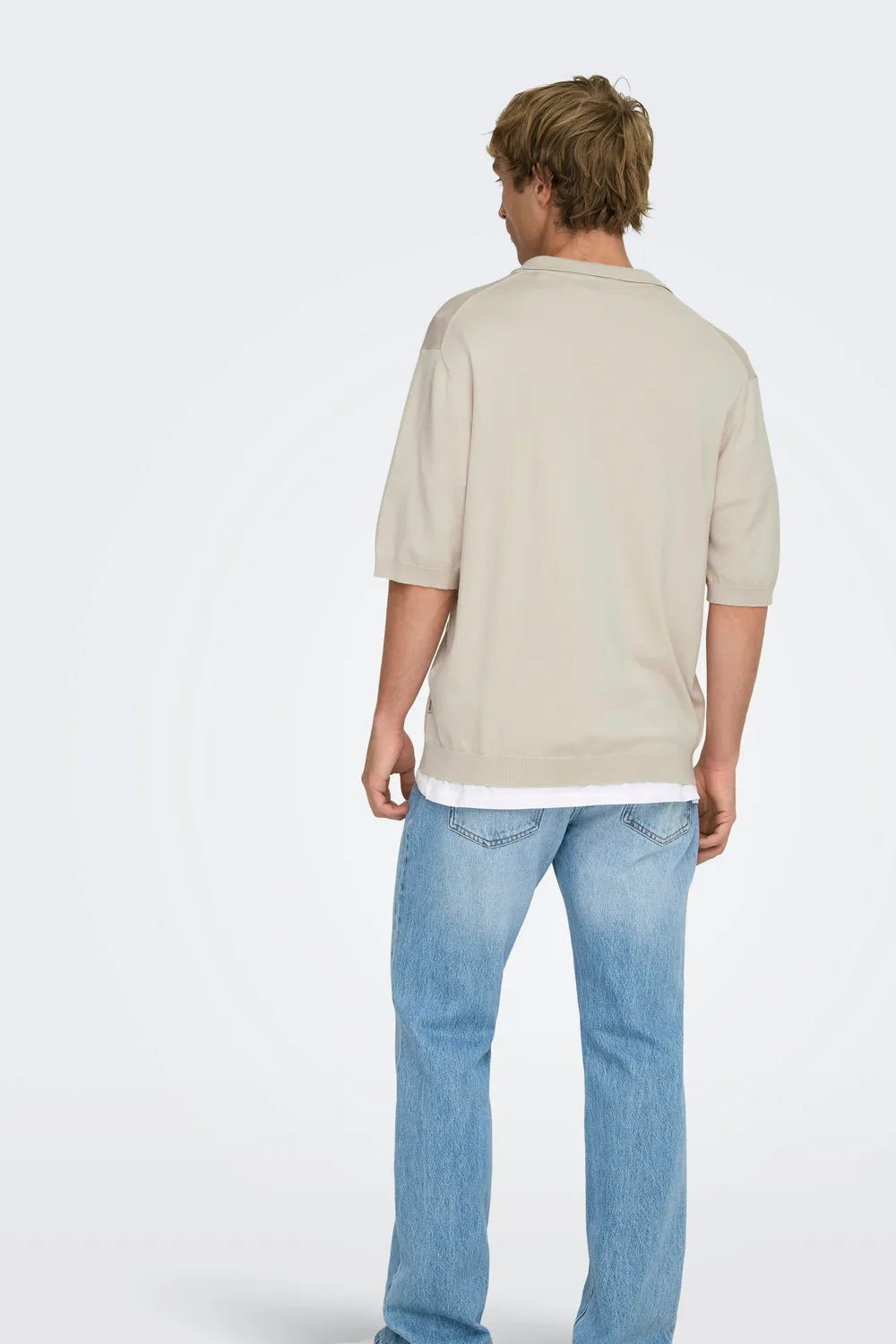 ONLY & SONS Erkek Açık Gümüş Gri Tişört 22036158