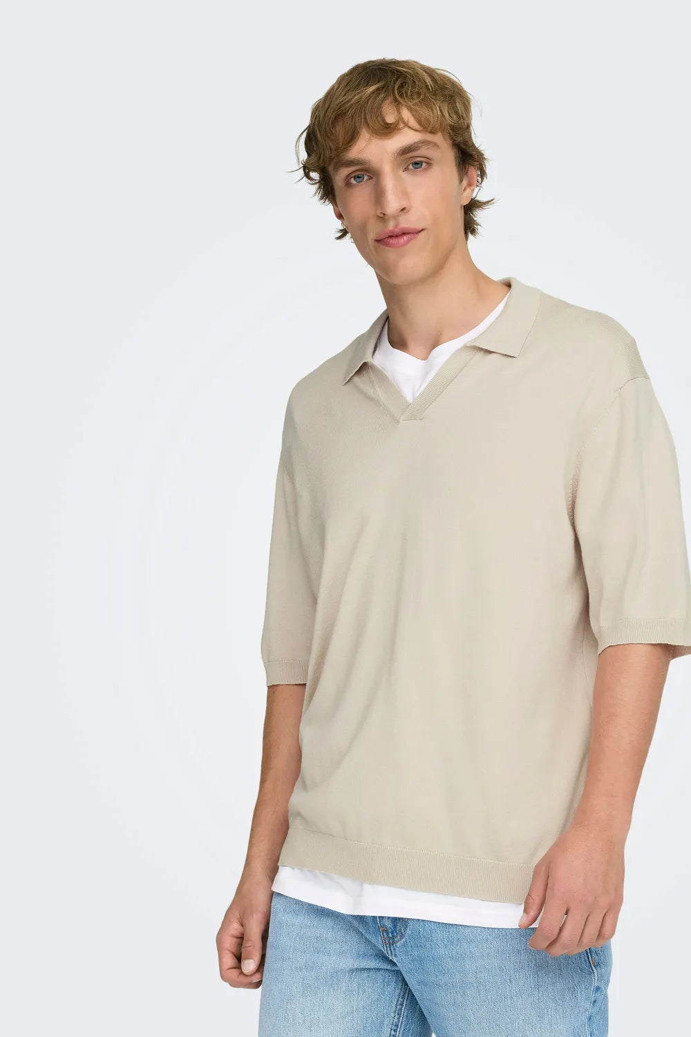 ONLY & SONS Erkek Açık Gümüş Gri Tişört 22036158