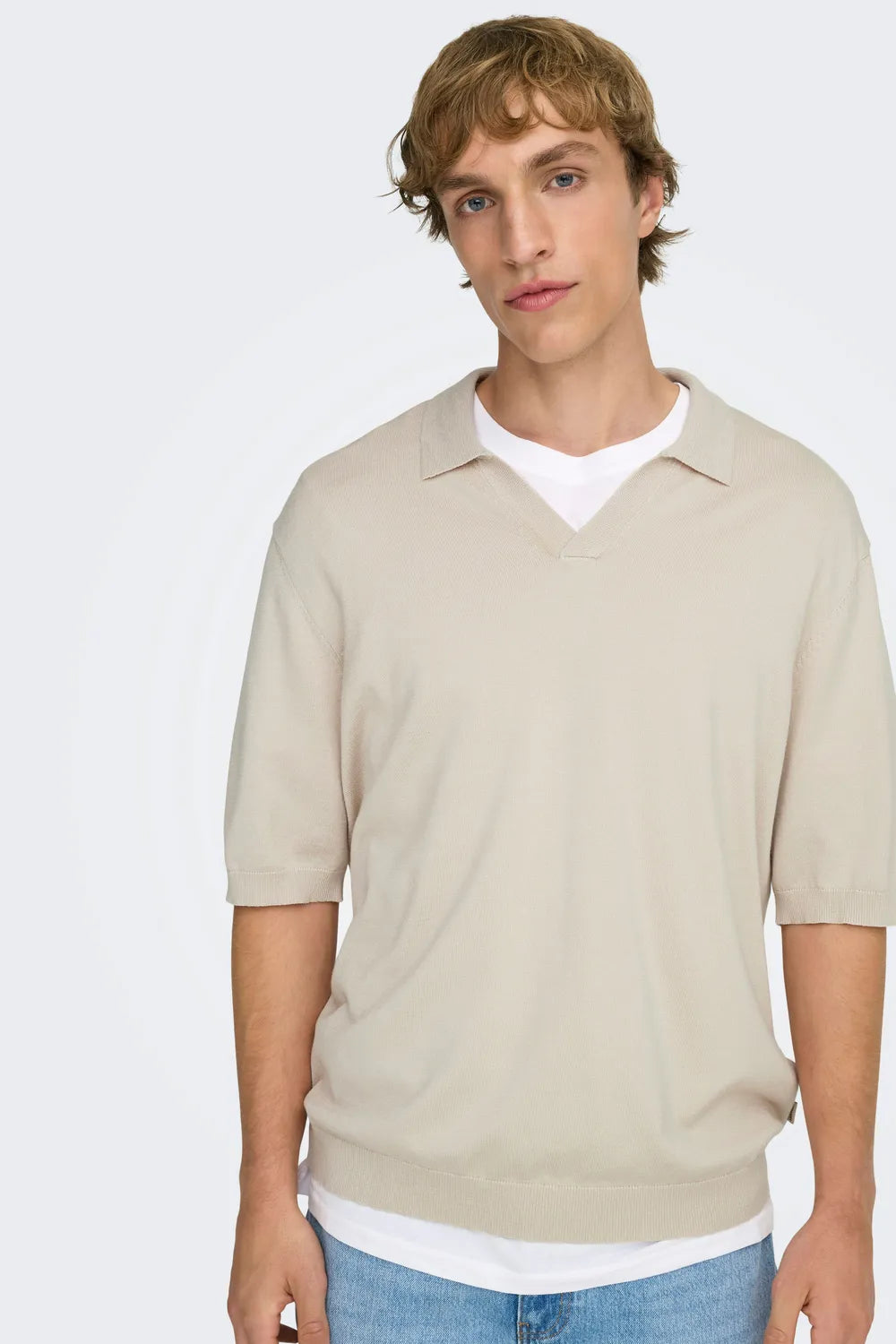 ONLY & SONS Erkek Açık Gümüş Gri Tişört 22036158