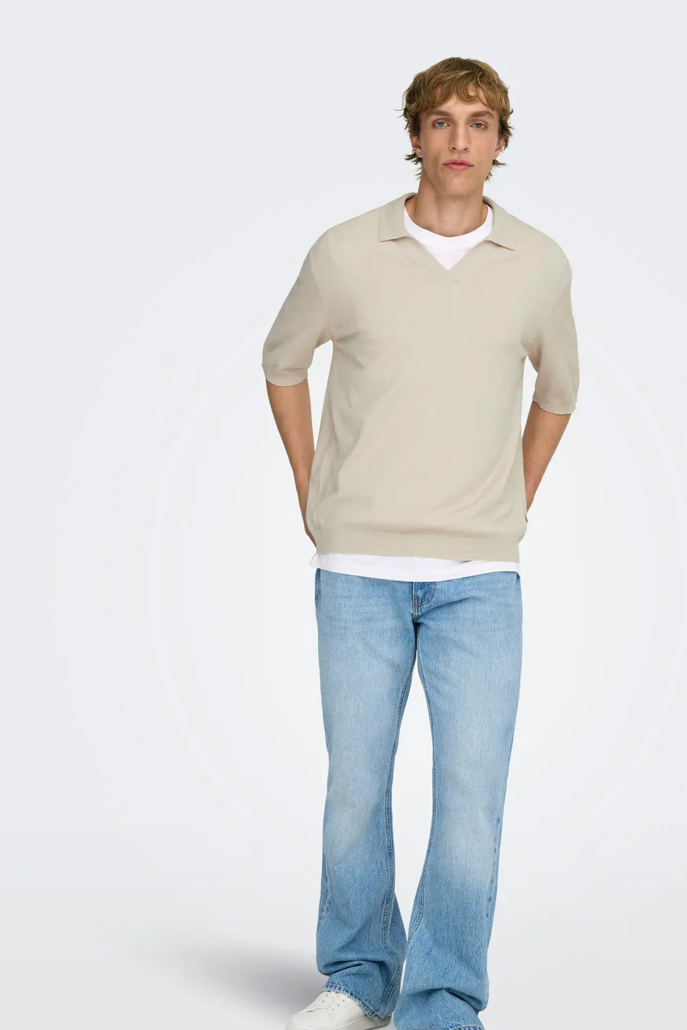 ONLY & SONS Erkek Açık Gümüş Gri Tişört 22036158