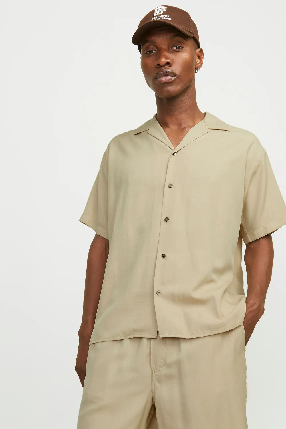 Jack Jones Erkek Jprccaaron Kahverengi Polo Yaka Gömlek 12251027