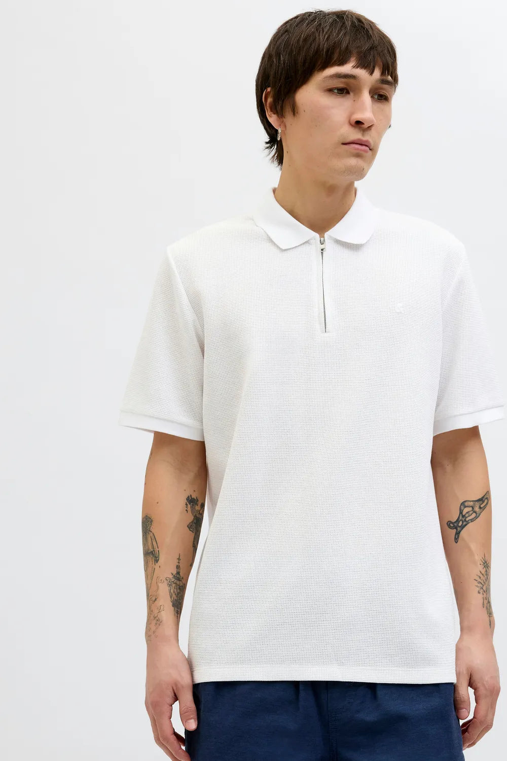 JACK JONES Erkek BEYAZ Polo Yaka Kısa Kollu Tişört 12279177