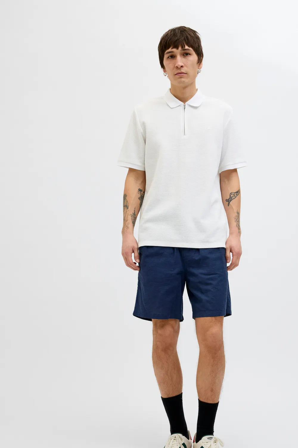 JACK JONES Erkek BEYAZ Polo Yaka Kısa Kollu Tişört 12279177