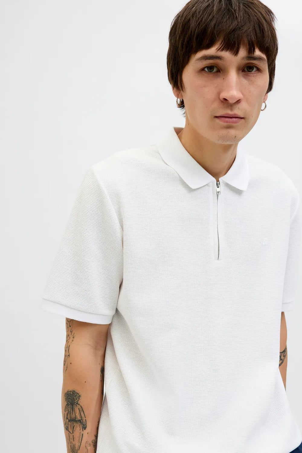 JACK JONES Erkek BEYAZ Polo Yaka Kısa Kollu Tişört 12279177