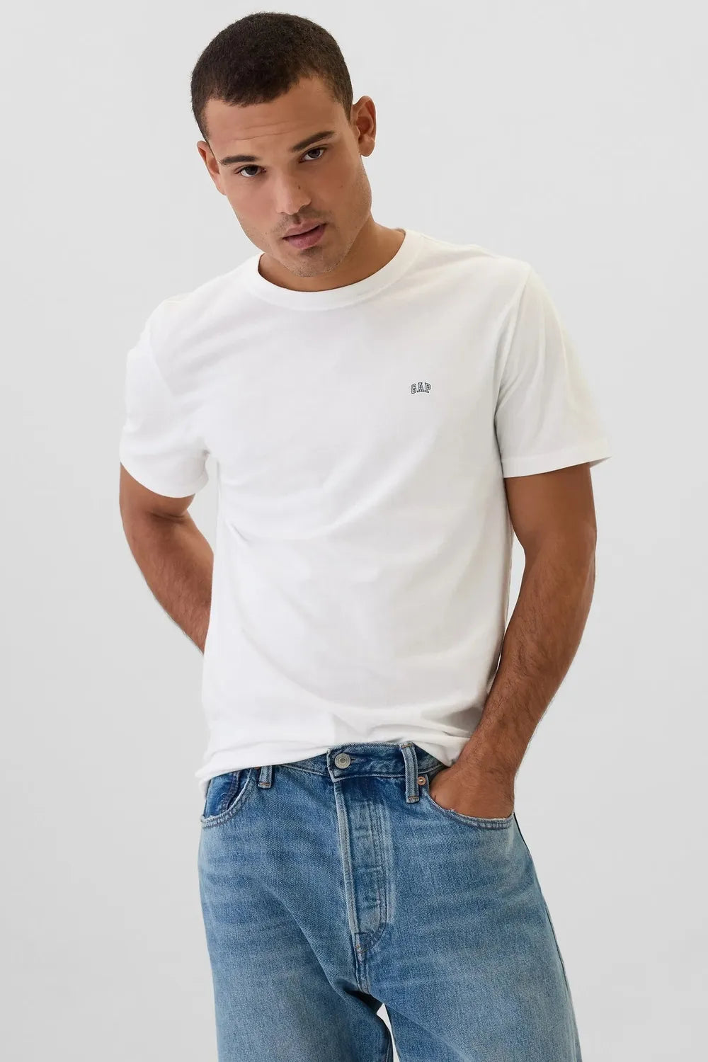 GAP Erkek Beyaz Pamuklu Tişört 502022001