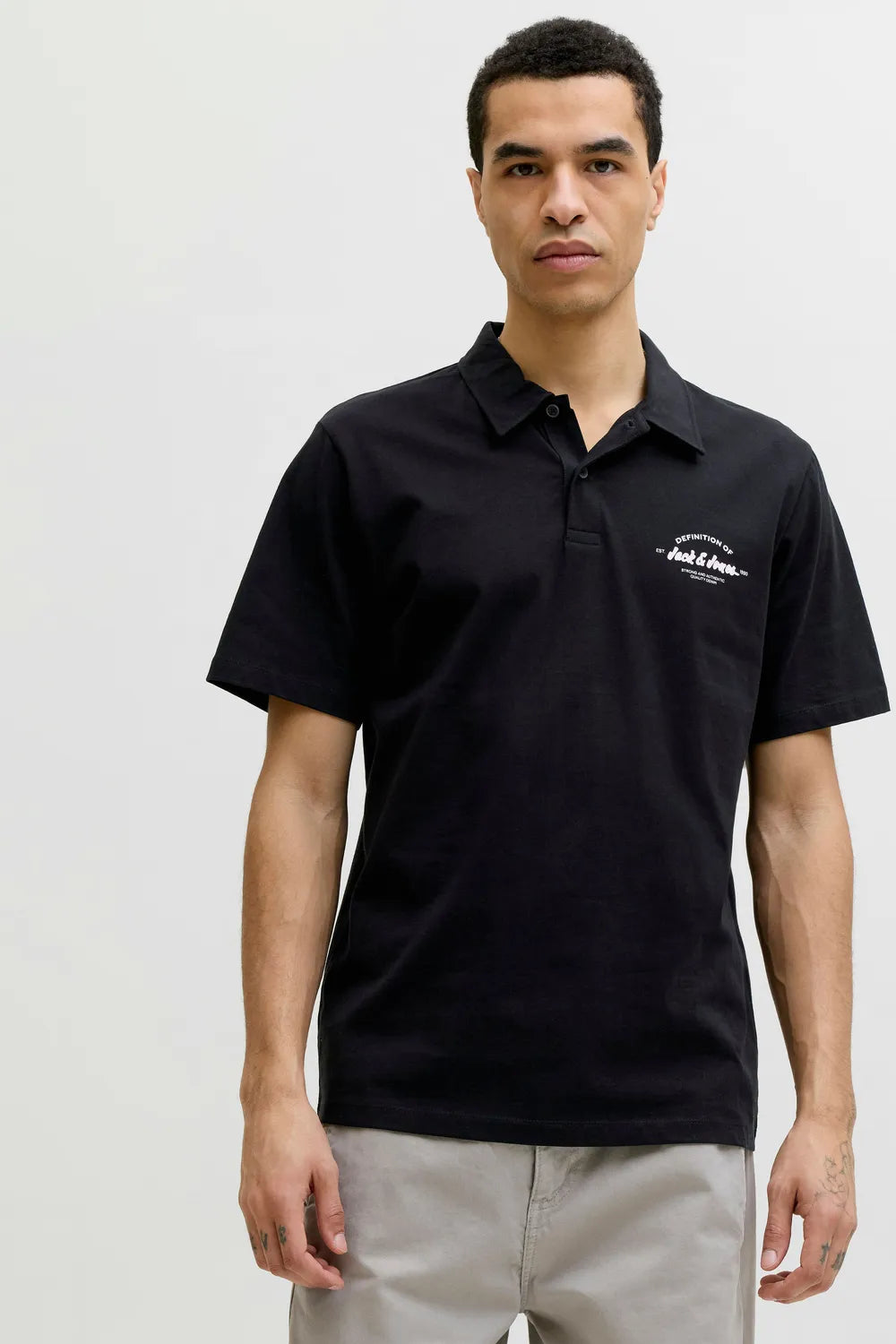 Jack&Jones Erkek Siyah Polo Yaka Tişört 12288118