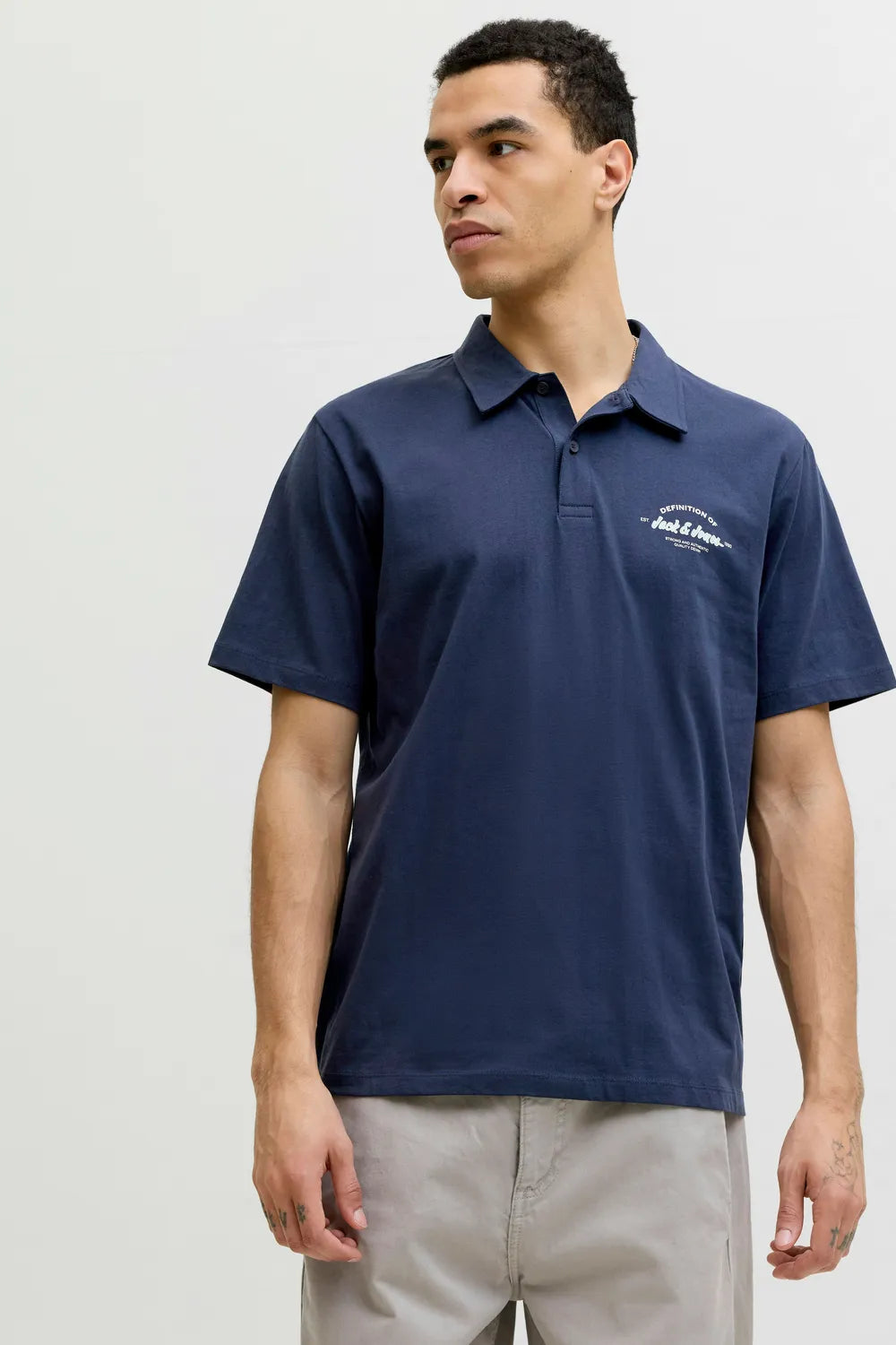 Jack&Jones Erkek Koyu Lacivert Polo Yaka Tişört 12288118