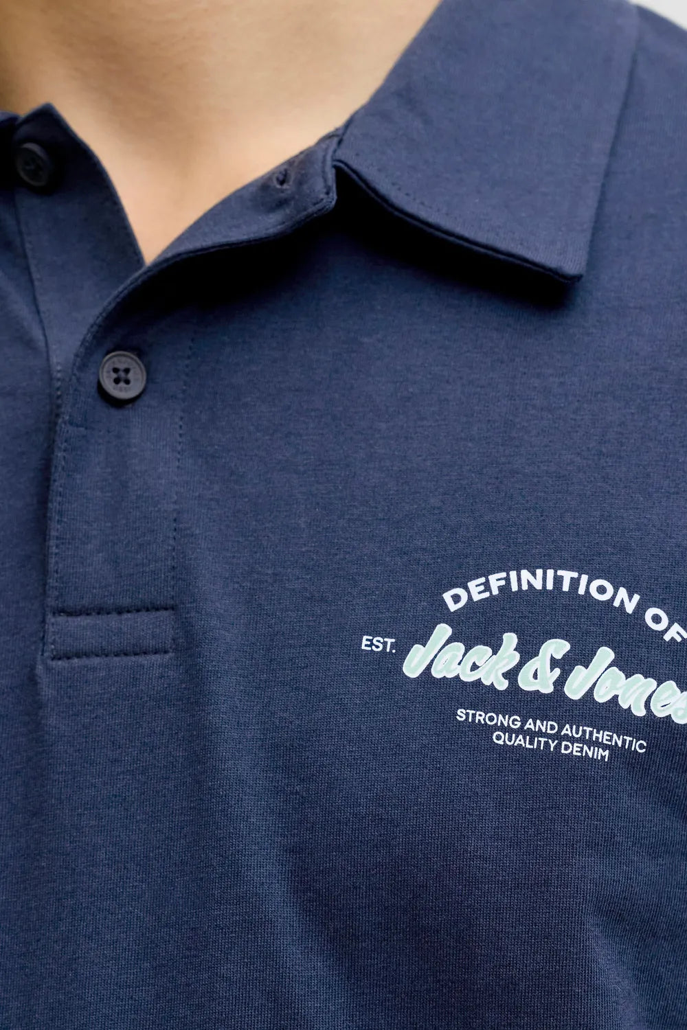 Jack&Jones Erkek Koyu Lacivert Polo Yaka Tişört 12288118