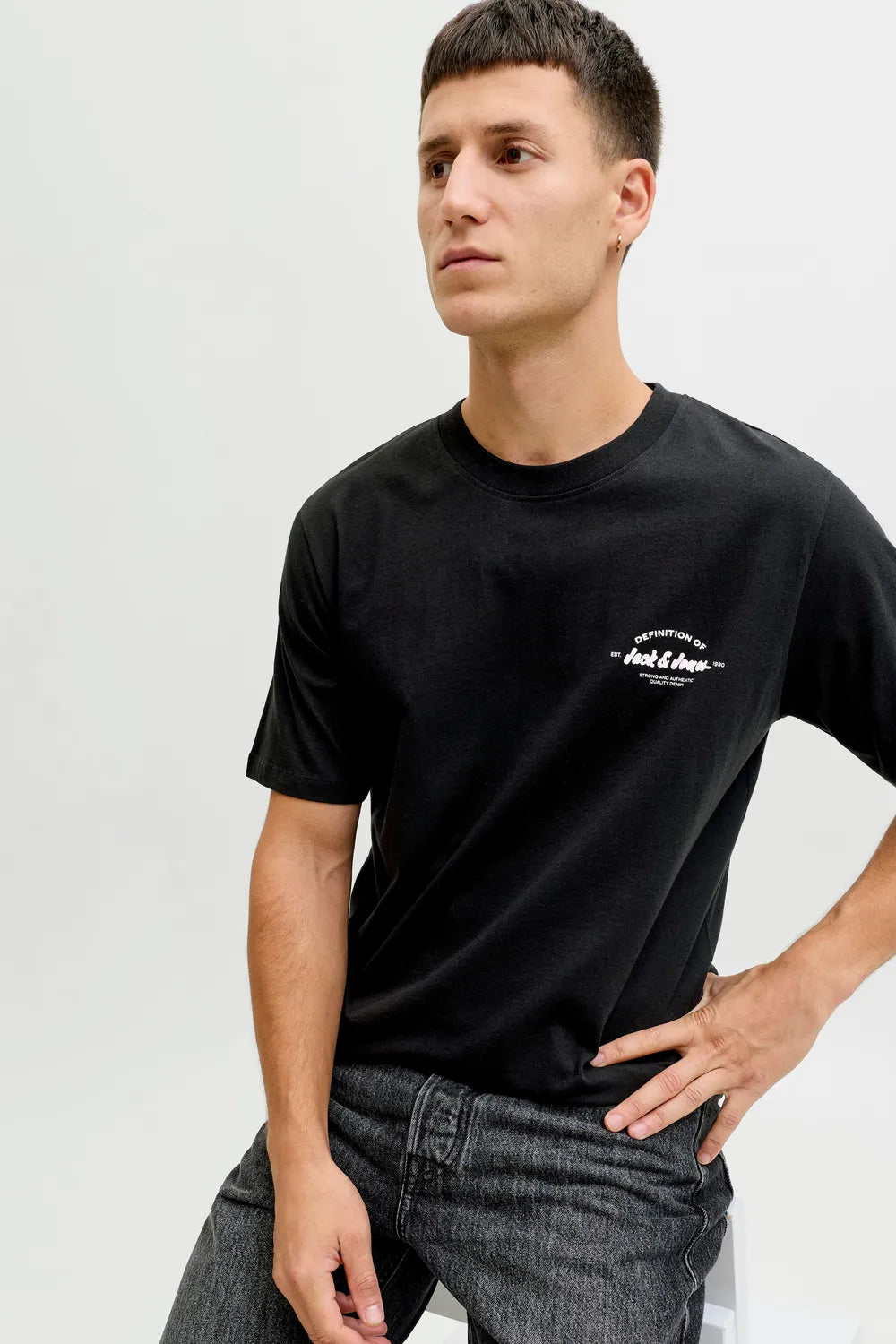 Jack&Jones Erkek Siyah Tişört 12288113