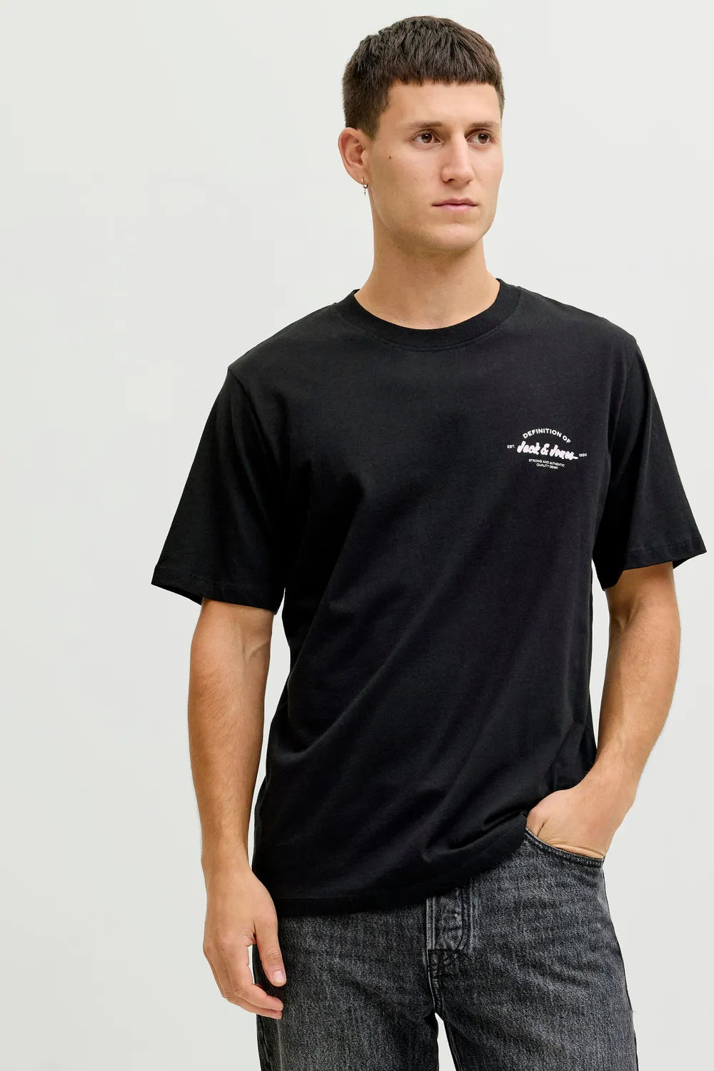 Jack&Jones Erkek Siyah Tişört 12288113