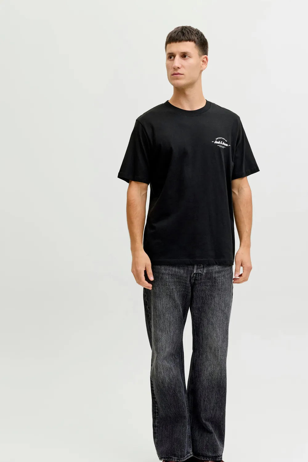 Jack&Jones Erkek Siyah Tişört 12288113