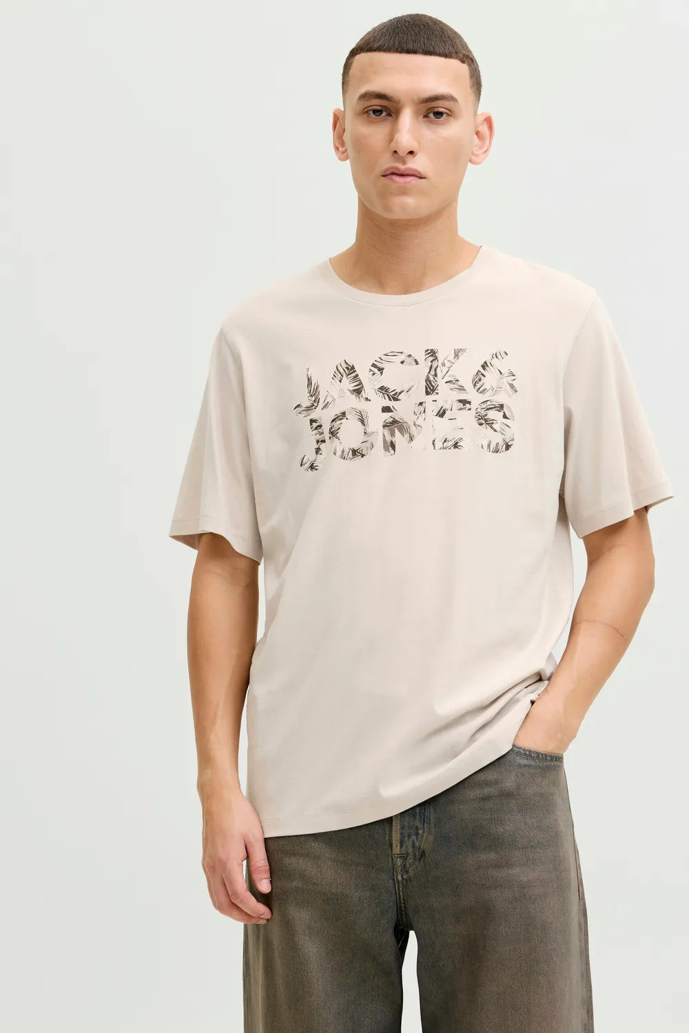 Jack&Jones Erkek Bej Tişört 12288536