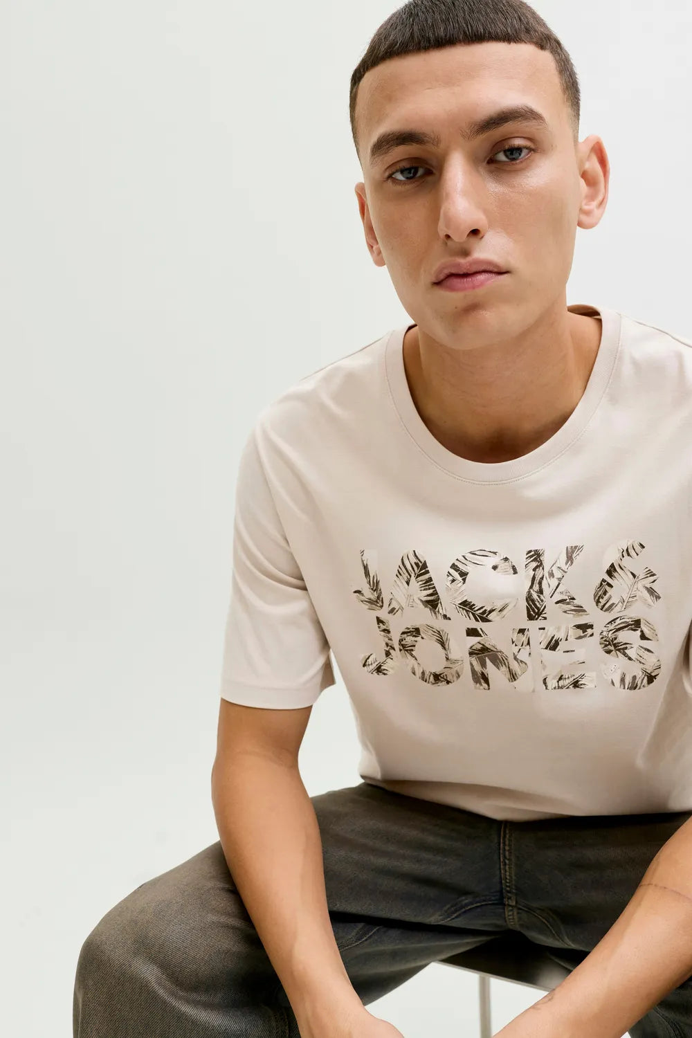 Jack&Jones Erkek Bej Tişört 12288536