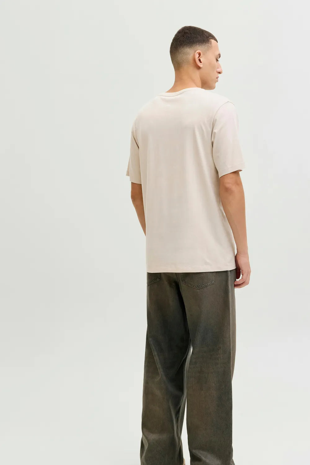 Jack&Jones Erkek Bej Tişört 12288536