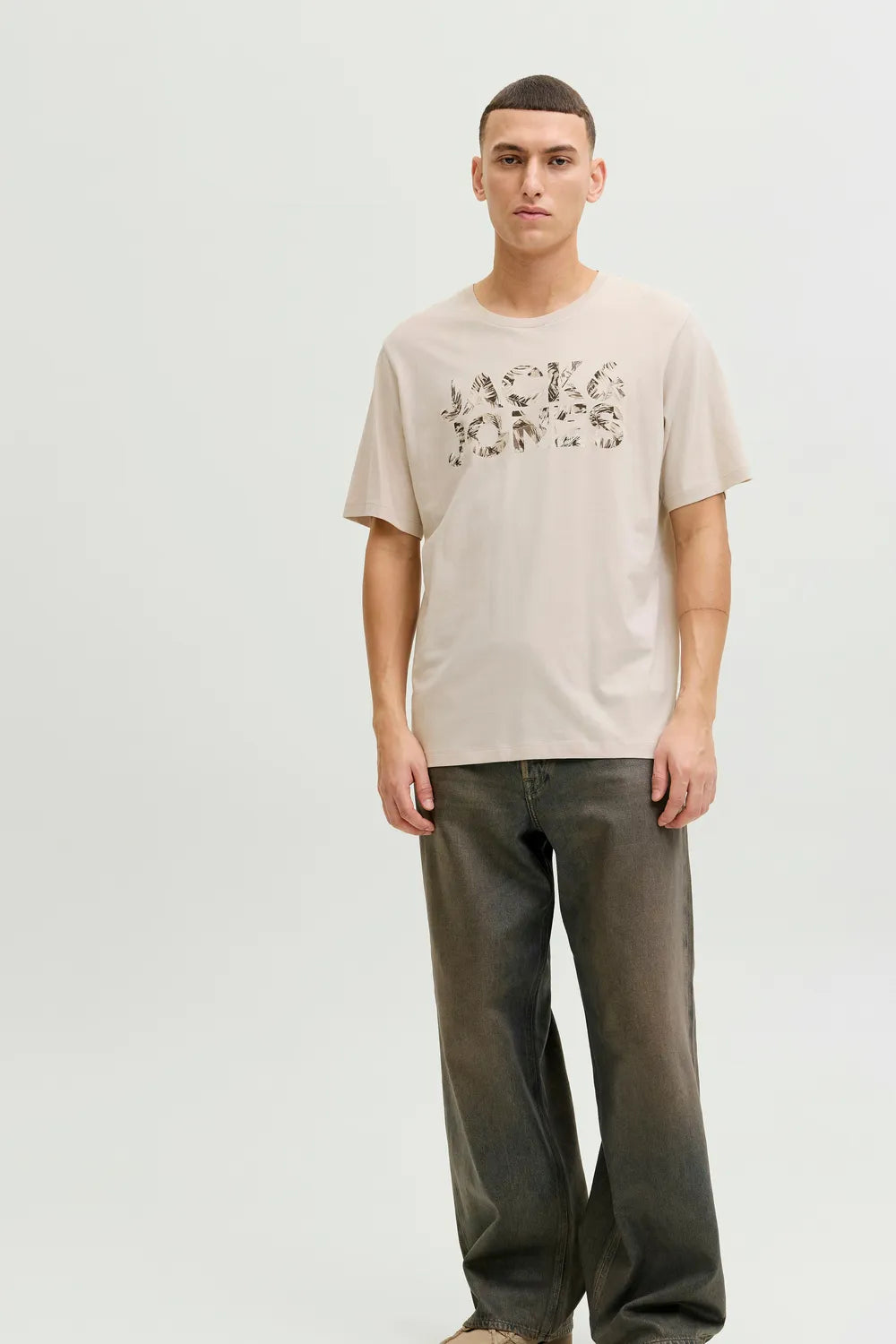 Jack&Jones Erkek Bej Tişört 12288536