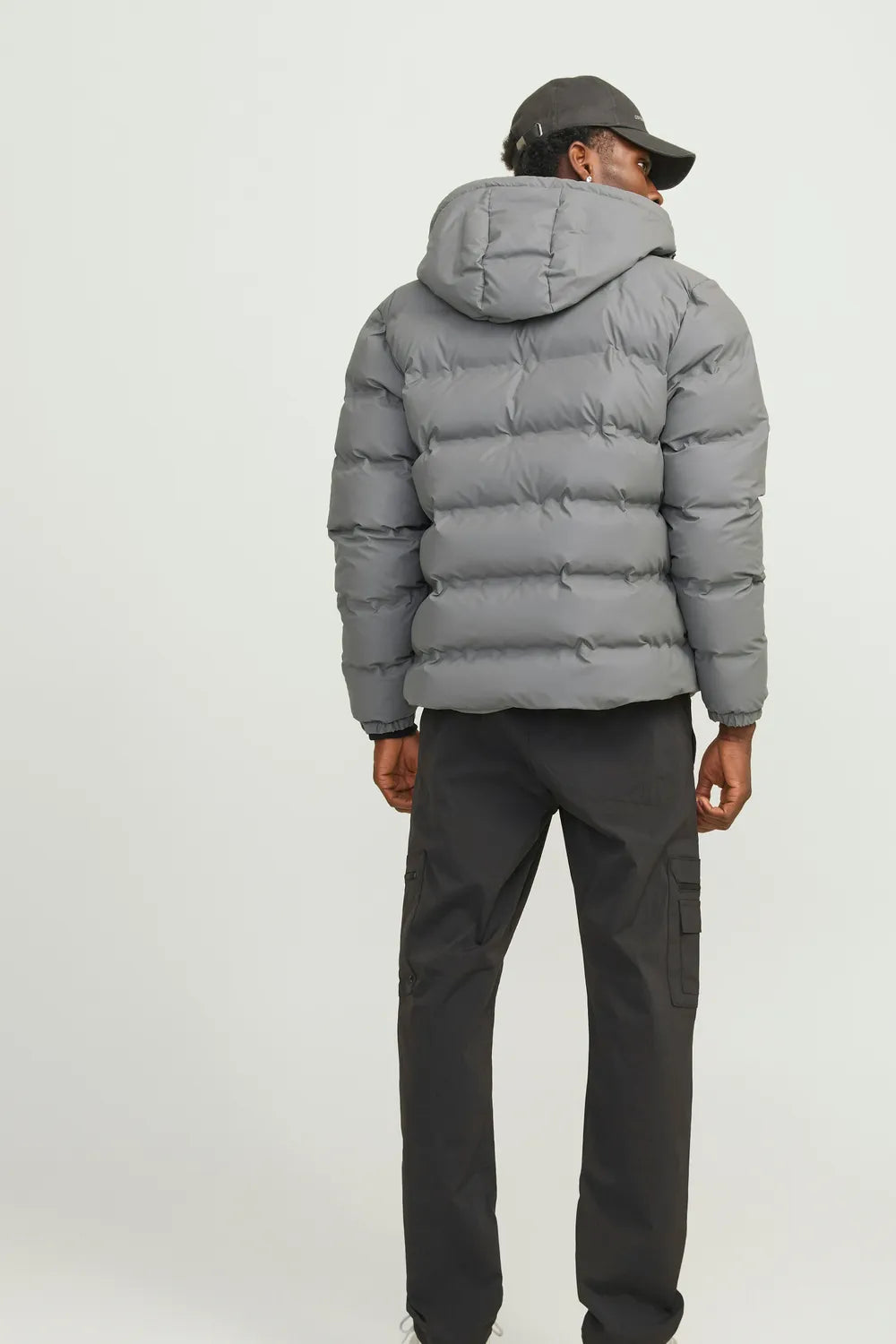 JACK JONES Erkek Gri Püsküllü Puffer 12239020
