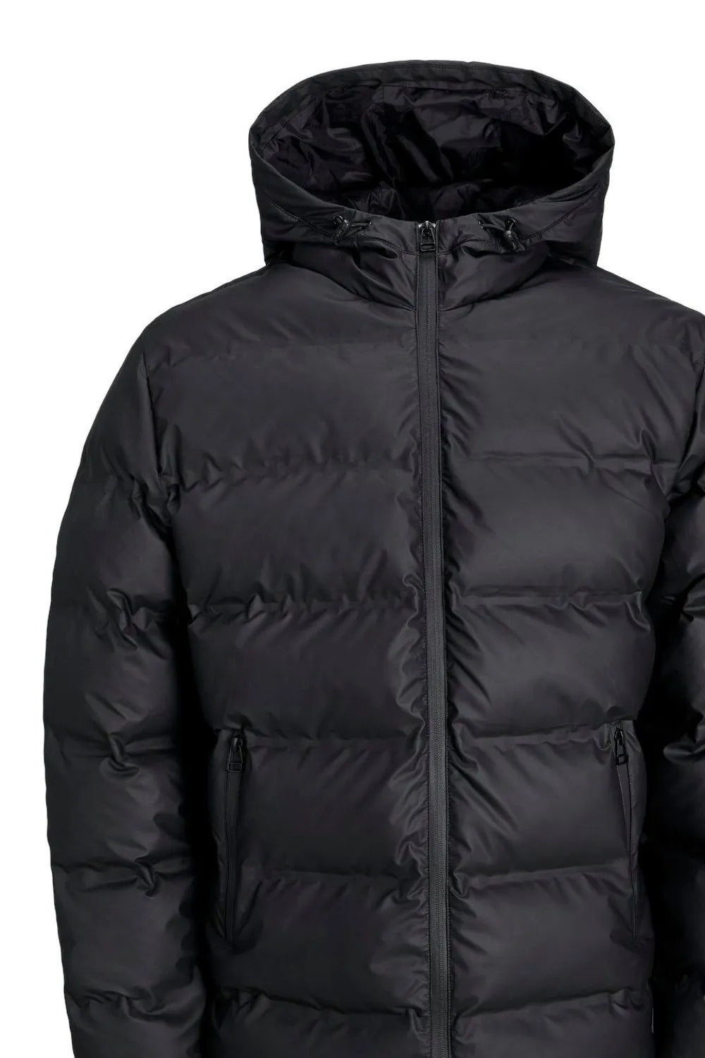 JACK JONES Erkek Siyah Püsküllü Mont 12239020