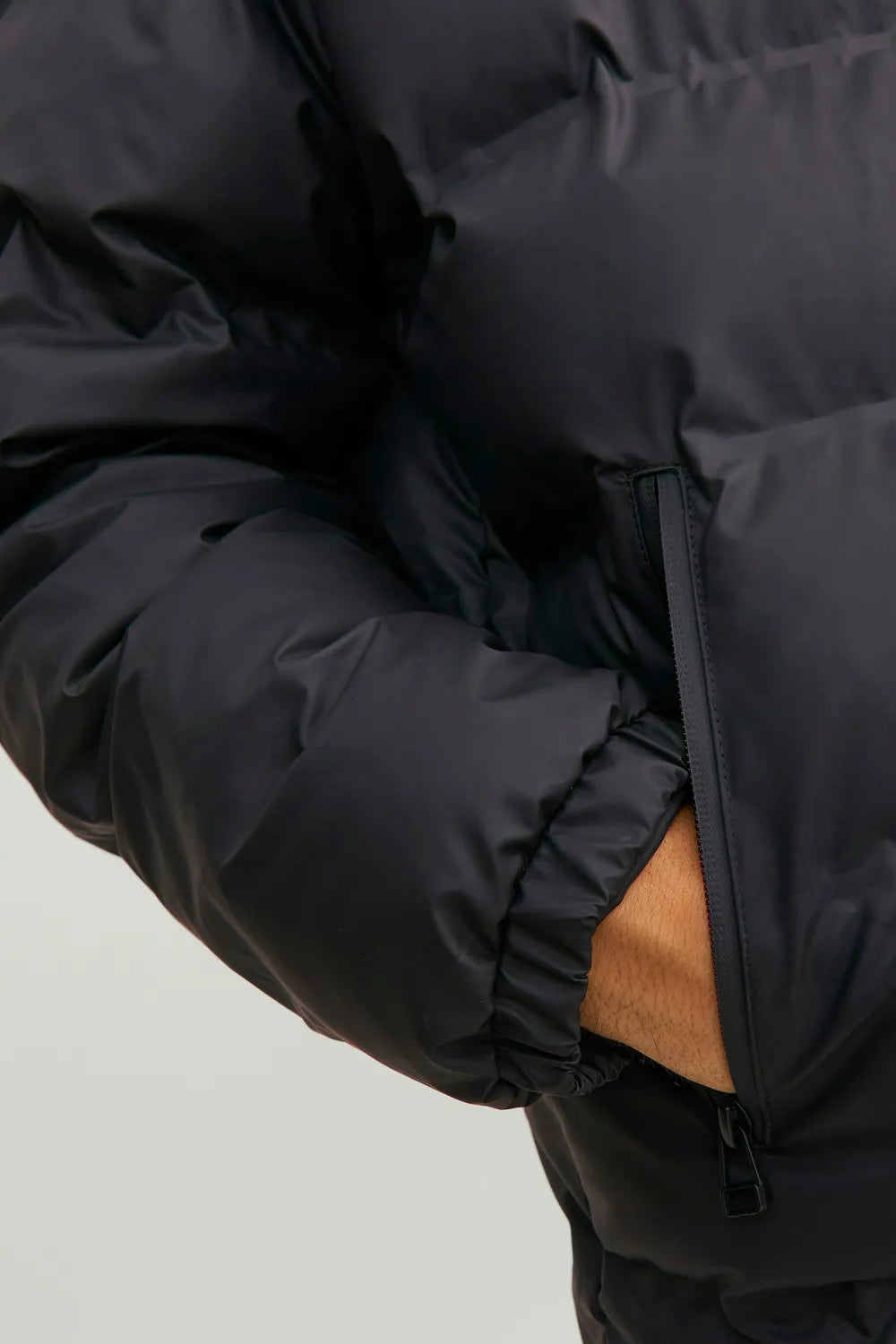 JACK JONES Erkek Siyah Püsküllü Mont 12239020