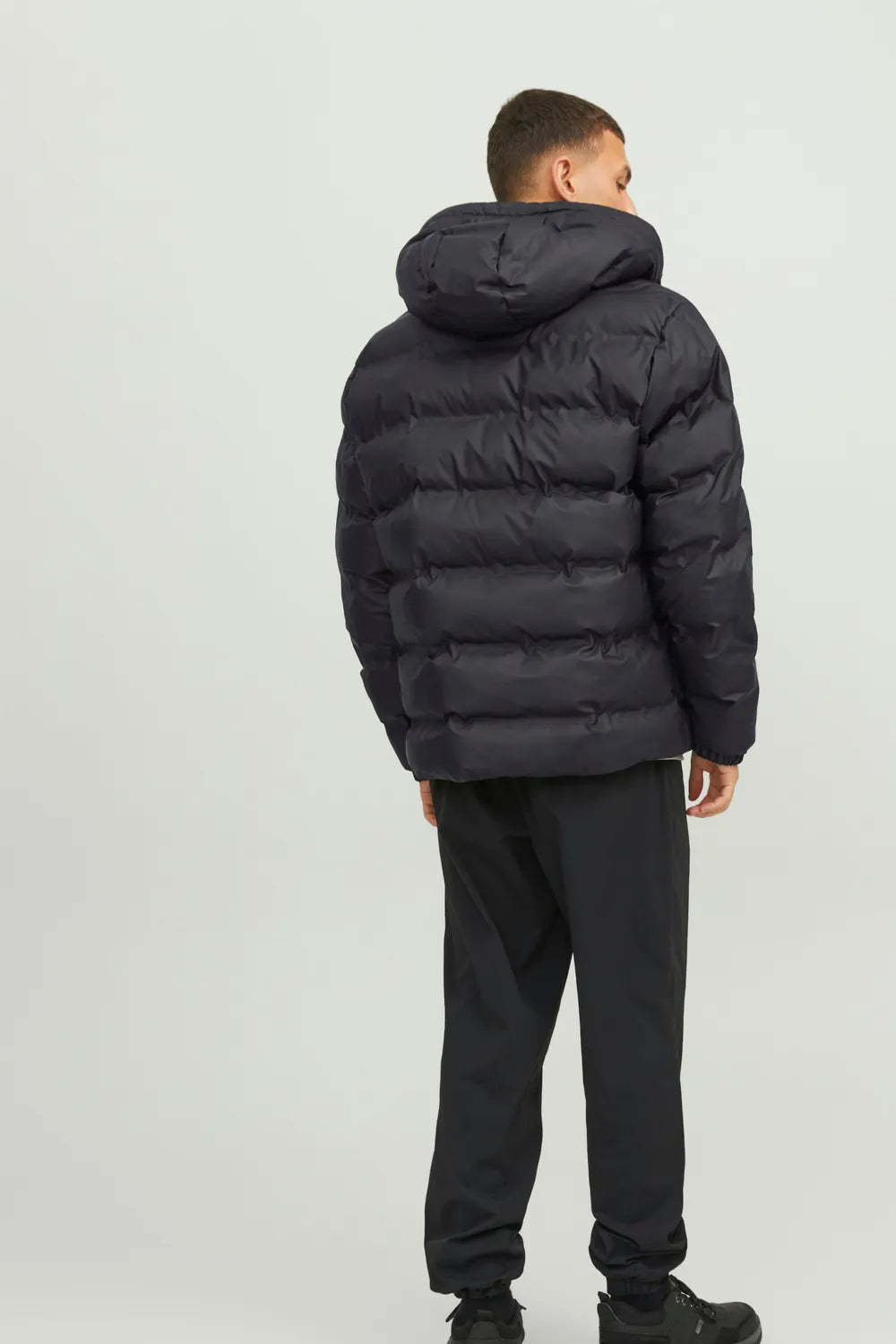 JACK JONES Erkek Siyah Püsküllü Mont 12239020