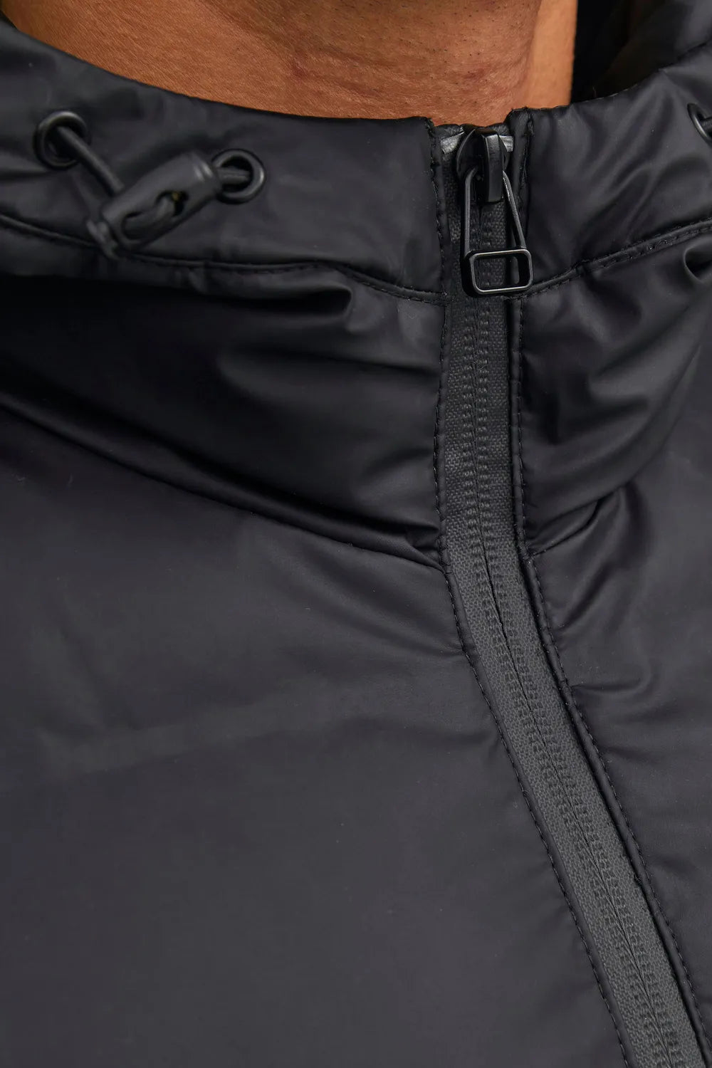 JACK JONES Erkek Siyah Püsküllü Mont 12239020
