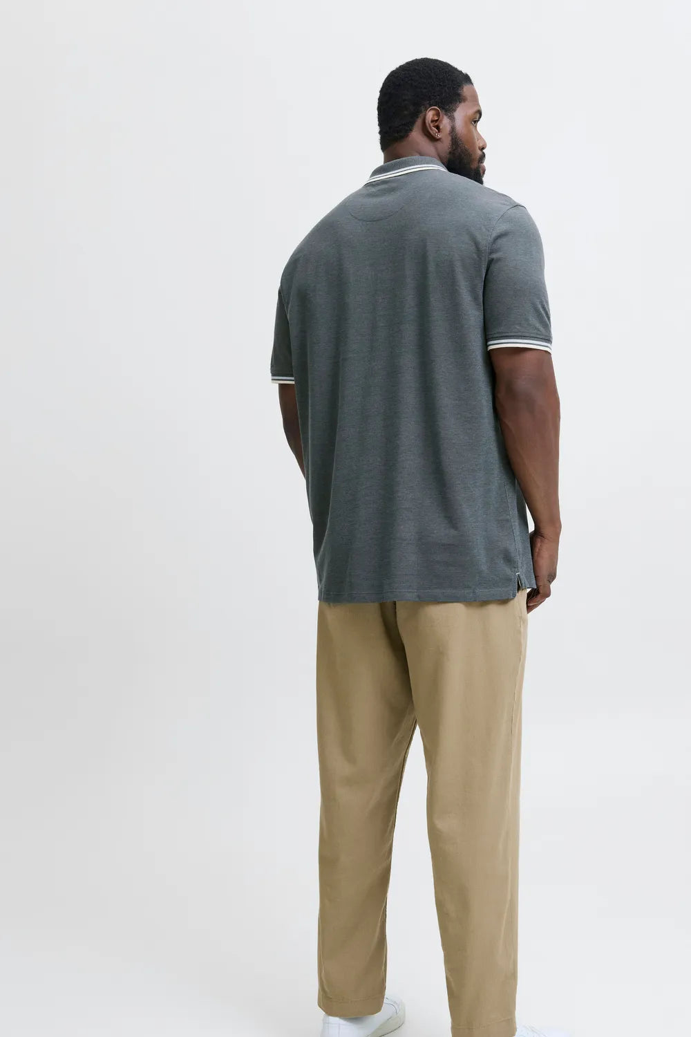 Jack&Jones Plus Erkek Koyu Gri Polo 12143859