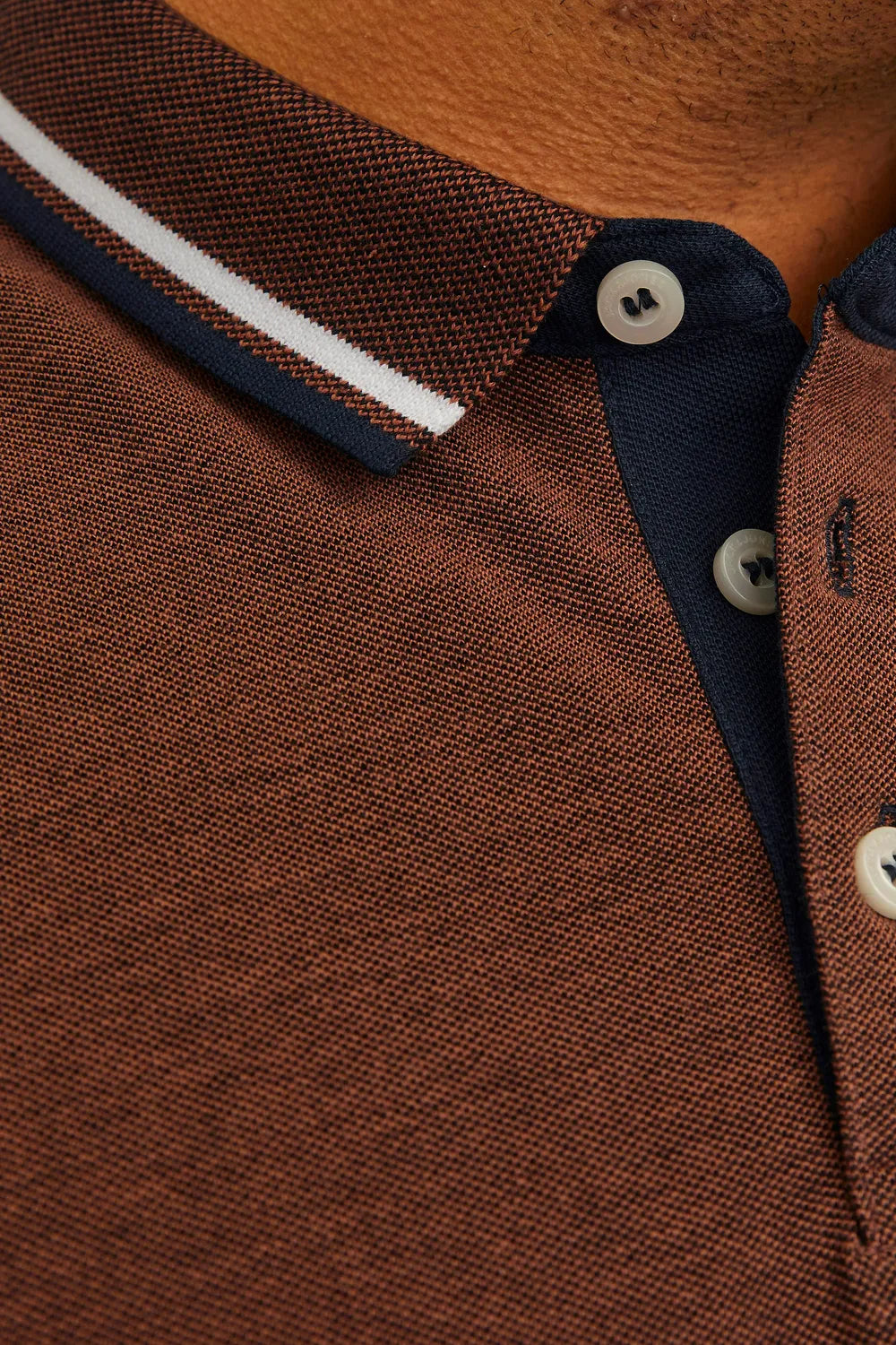 JACK JONES Erkek Kahverengi Polo Tişört 12143859