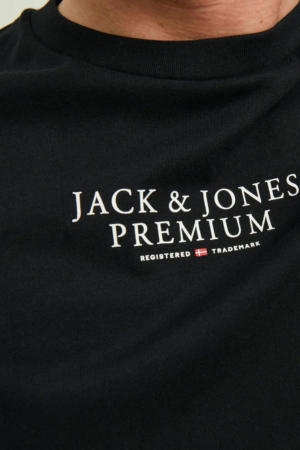 JACK JONES Erkek SİYAH Pamuklu Tişört 12217167