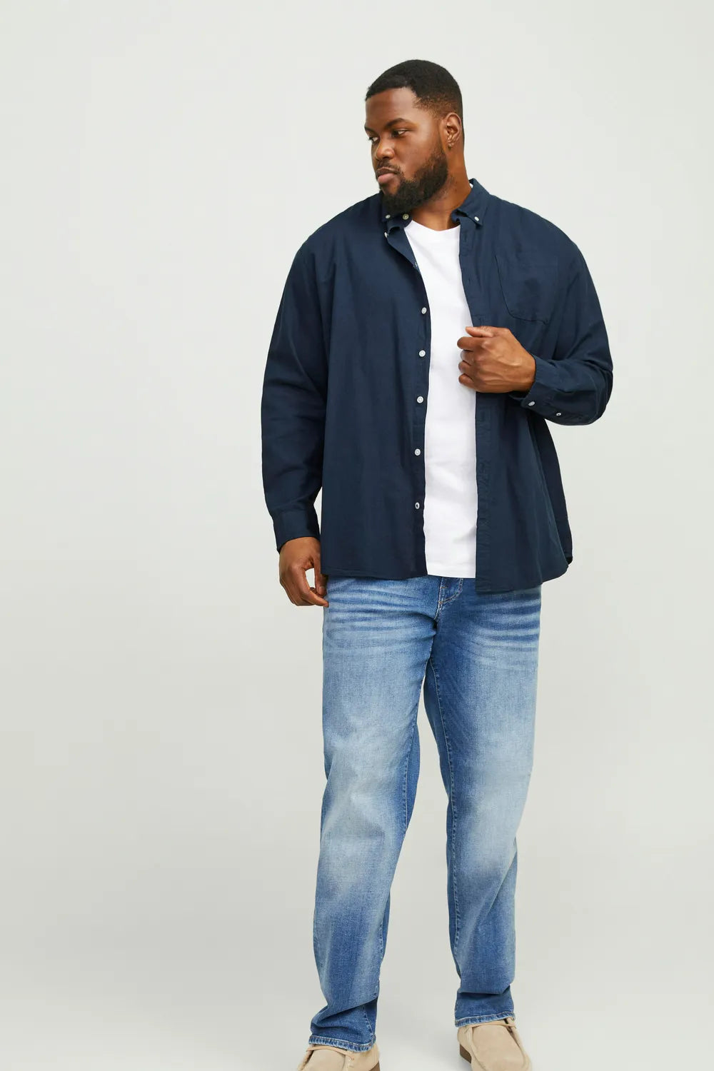 Jack & Jones Erkek KOYU LACİVERT GÖMLEK 12190444
