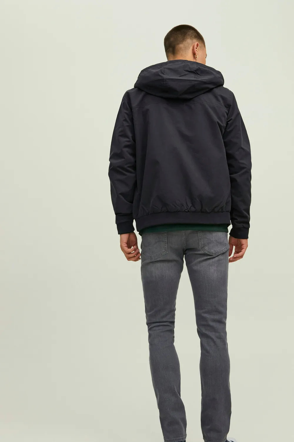 JACK JONES Erkek Siyah Kapüşonlu Mont 12200208