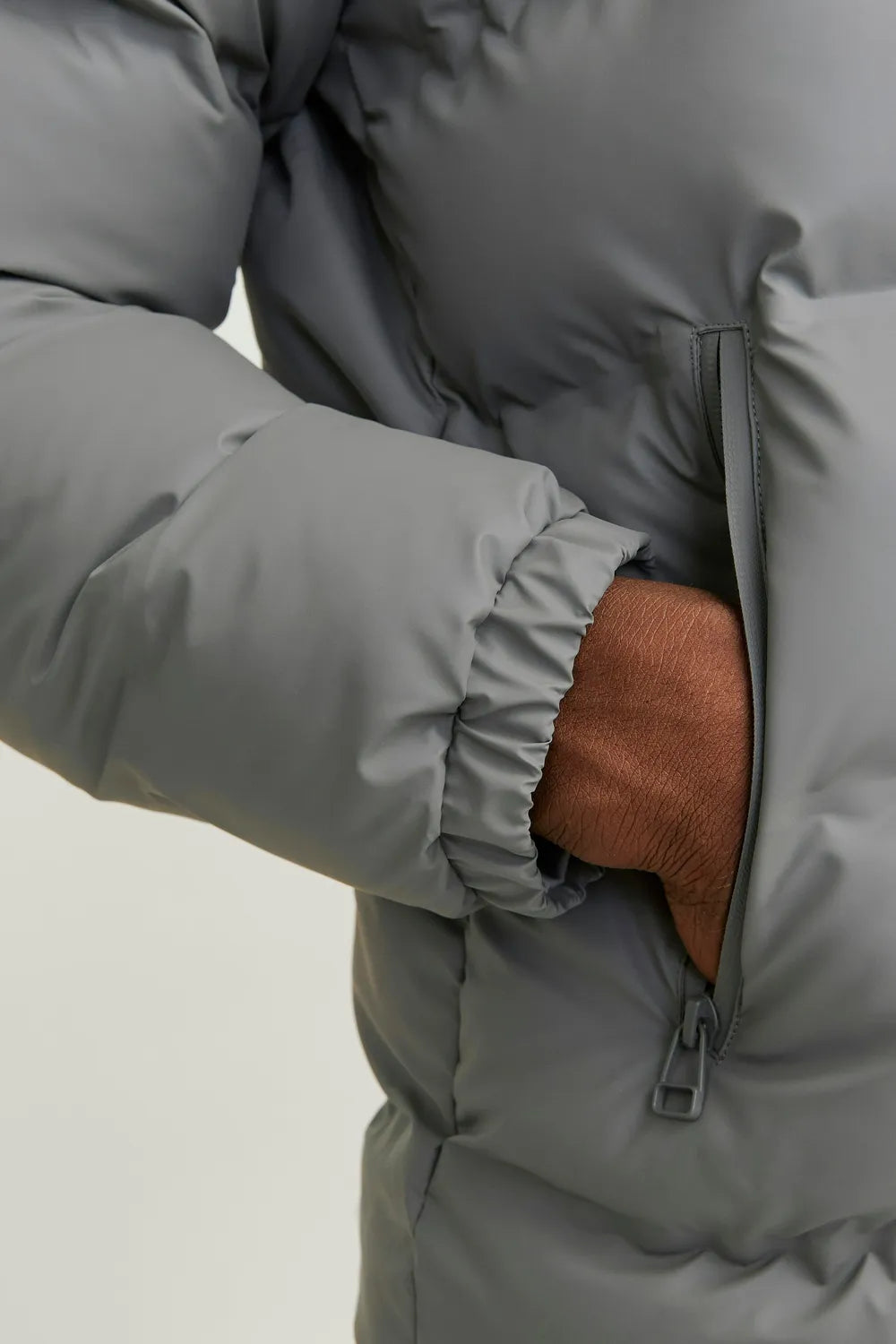 JACK JONES Erkek Gri Püsküllü Puffer 12239020
